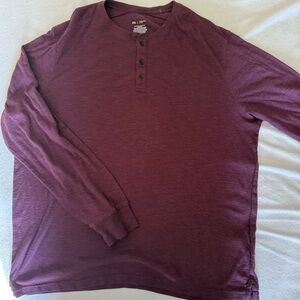 Apt. 9 Men's Maroon Long Sleeve Henley